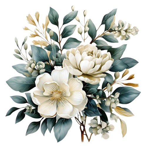 Ornamen bunga undangan online pernikahan